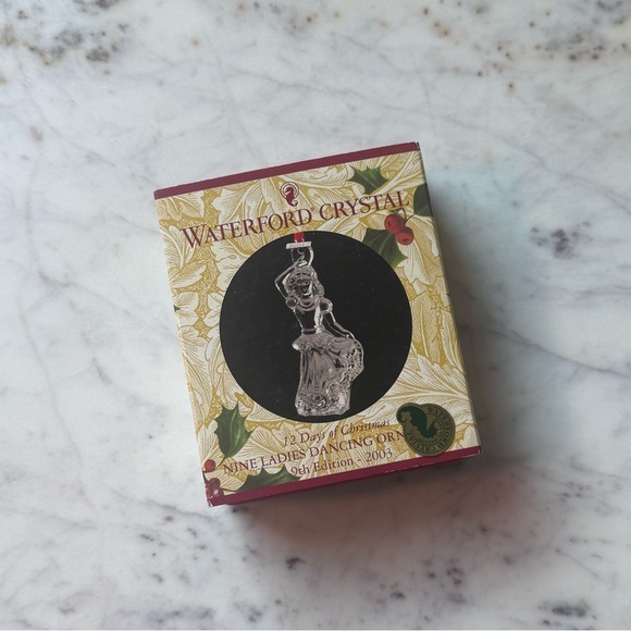 Waterford Crystal Holiday Ornament Box - Red and Gold - Picture 1 of 3